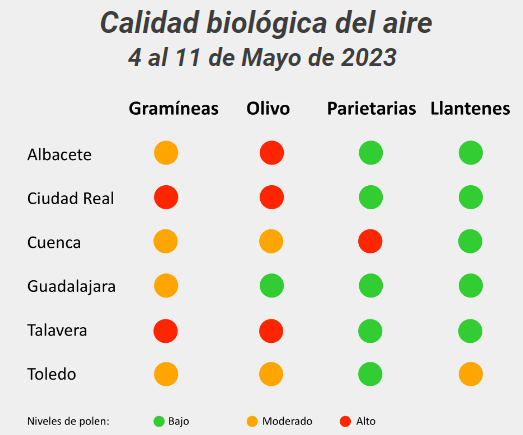 La Red de Aerobiología de Castilla-La Mancha (Aerocam) advierte ahora de que hay cuatro pólenes que amenazan a los alérgicos.